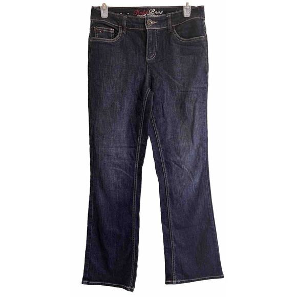 Tommy Hilfiger Women’s Sz 2S Short Hope Boot Jeans dark wash Y2K Cowgirl Country - Picture 1 of 7